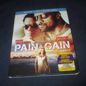 Pain & Gain (Blu-ray Disc/DVD, 2013, 2-Disc Set, Canadian) w/ slip cover